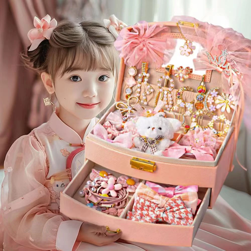 儿童发饰礼盒2025新款女孩的生日礼物公主碎发夹6女童玩具3-9发圈