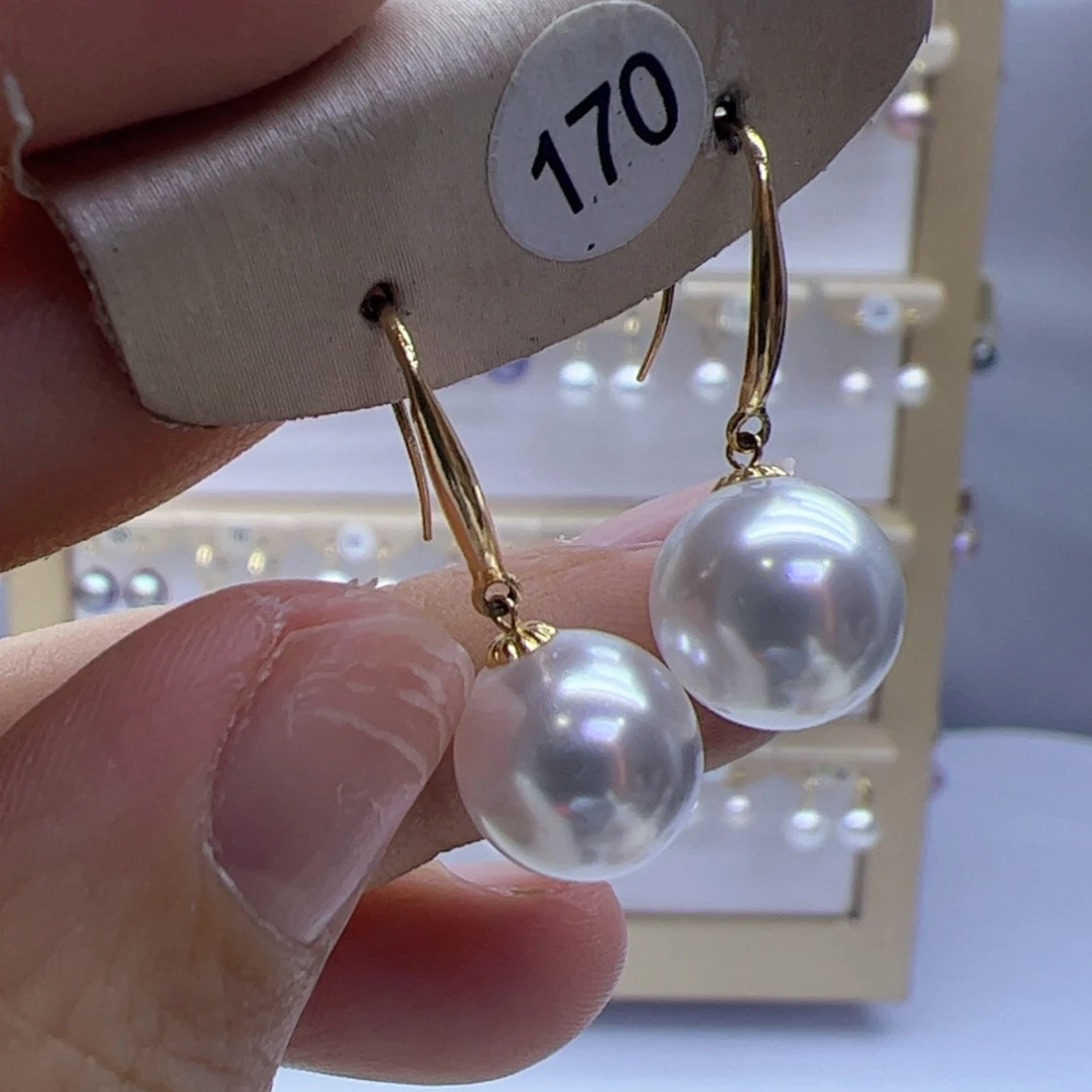 淡水珍珠耳饰18K金镶嵌