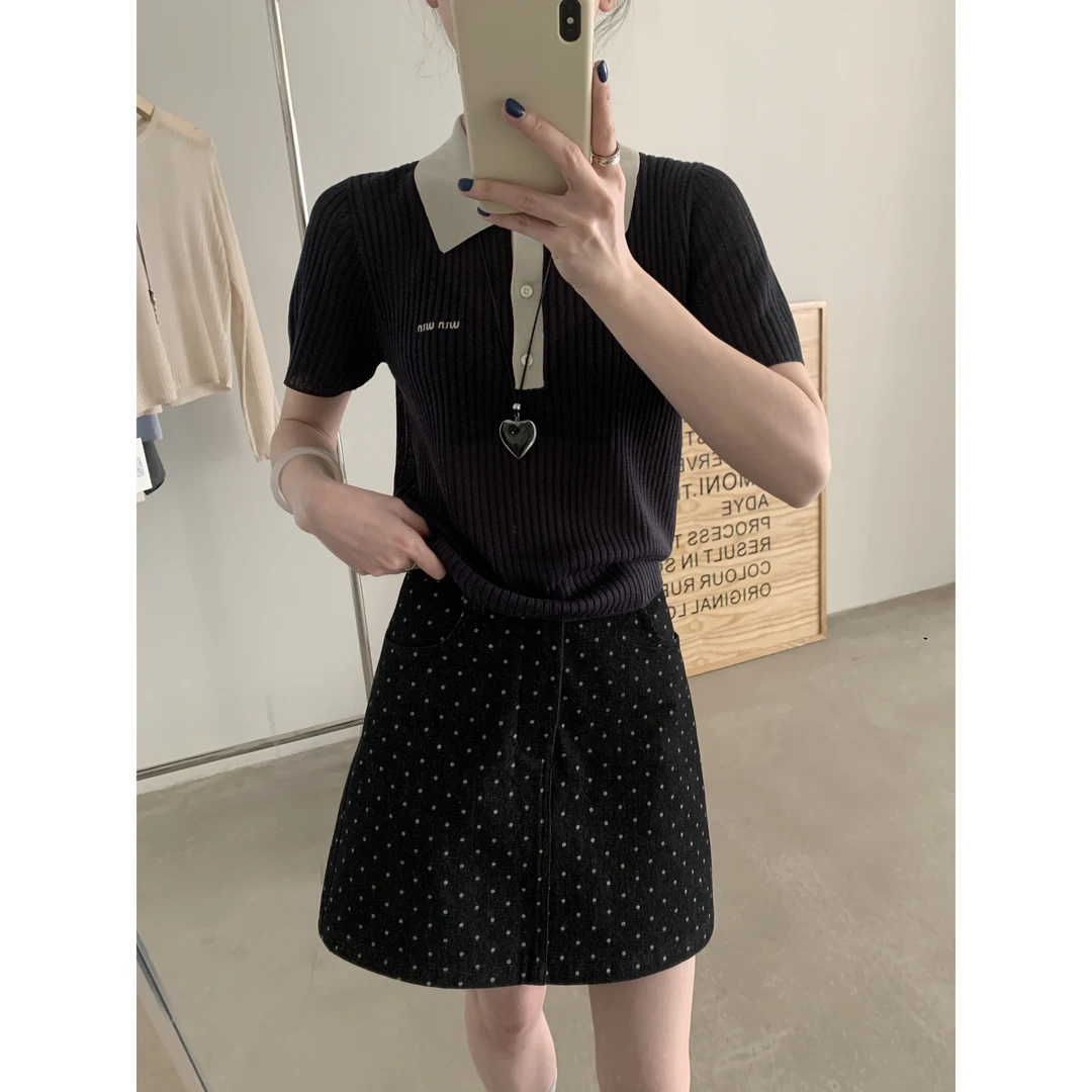 L-13975#EMONI#这么显瘦的波点A字半身裙尊嘟爱！（福利）