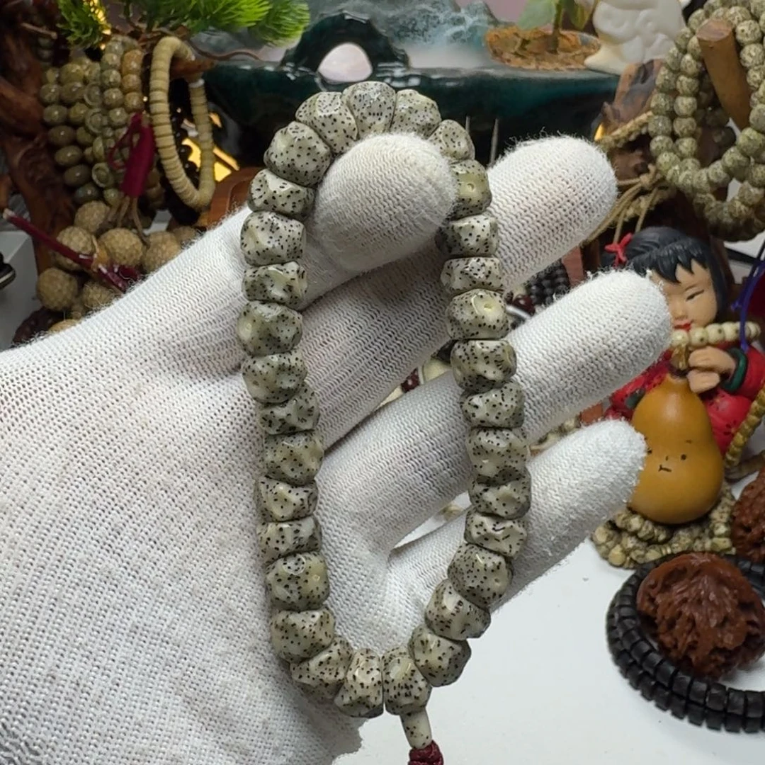 星月菩提手串2号车尺寸11石玉玛尼墩手持