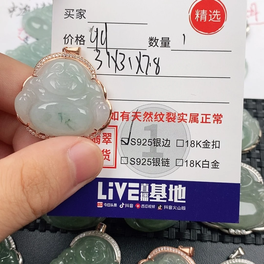 翡翠银S925镶嵌颈饰