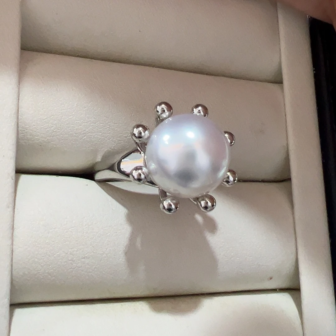 海水珍珠戒指银S925镶嵌杜*儿