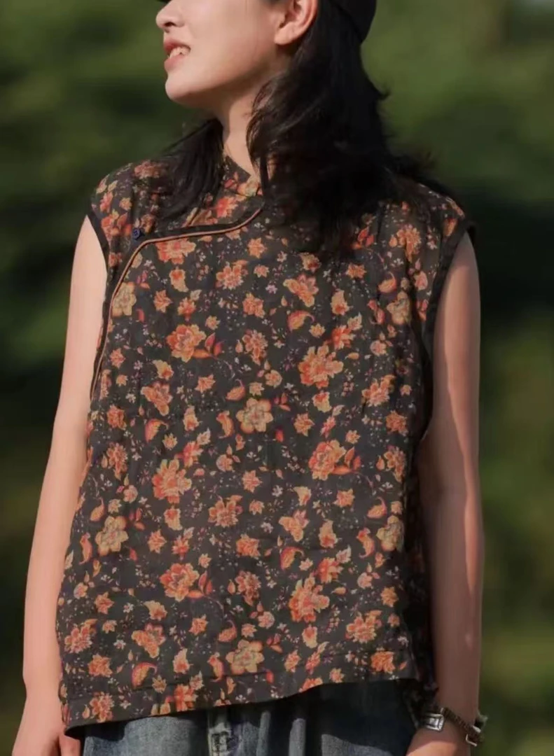 古蘭木 苎麻 复古 中式 文艺【背心】