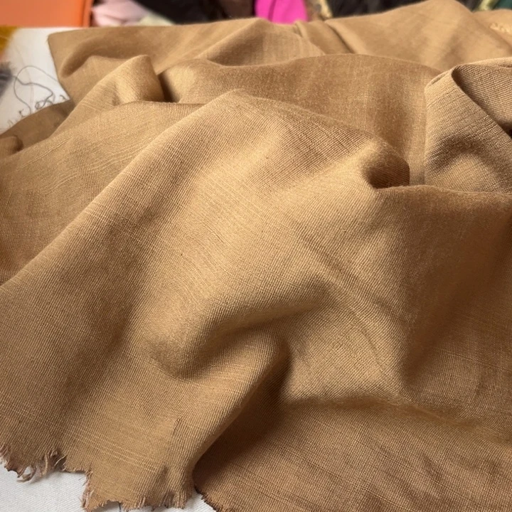 棉混纺卡其色麻棉1.5米