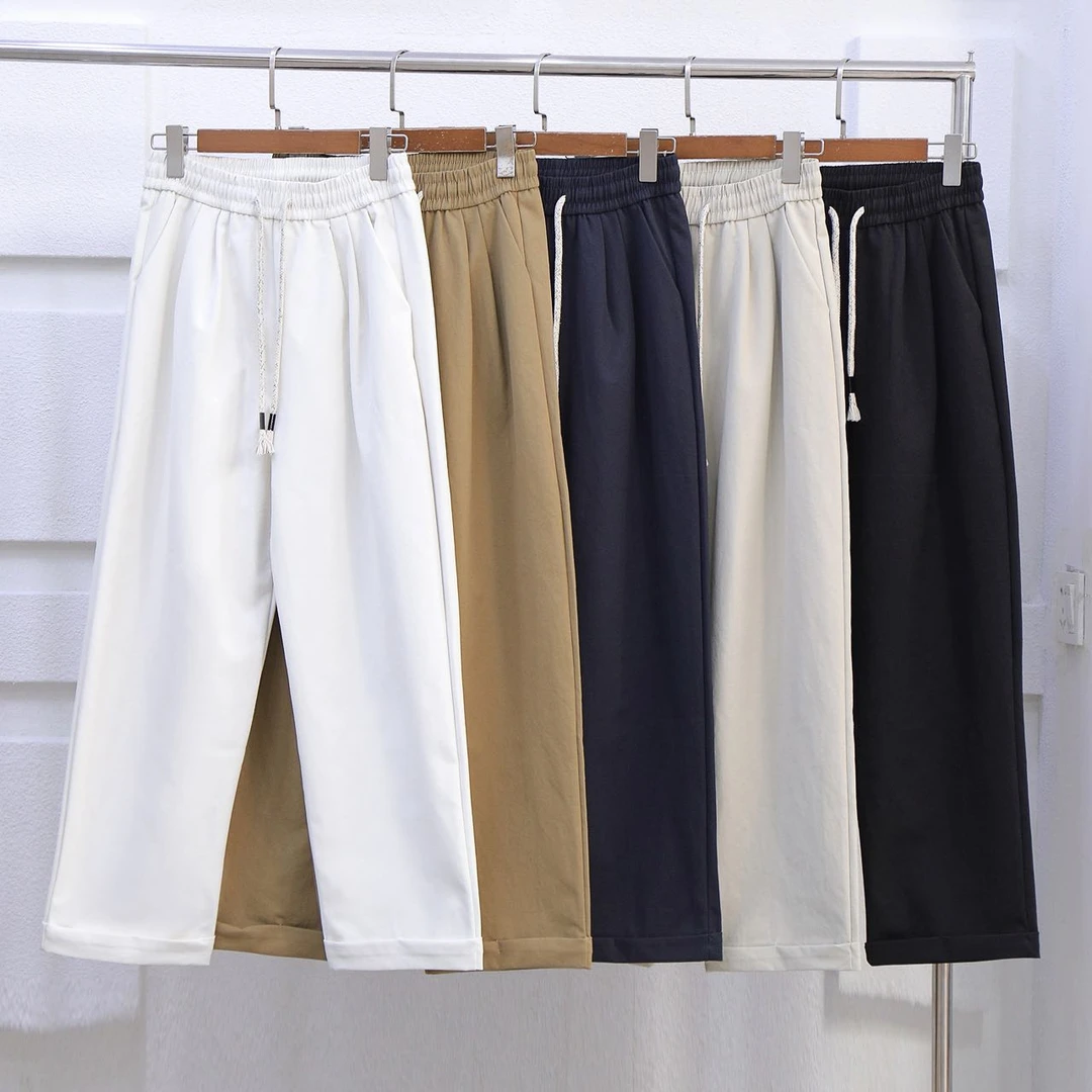 春秋季长裤潮直筒裤中腰透气休闲裤直筒潮流百搭修身显瘦7707