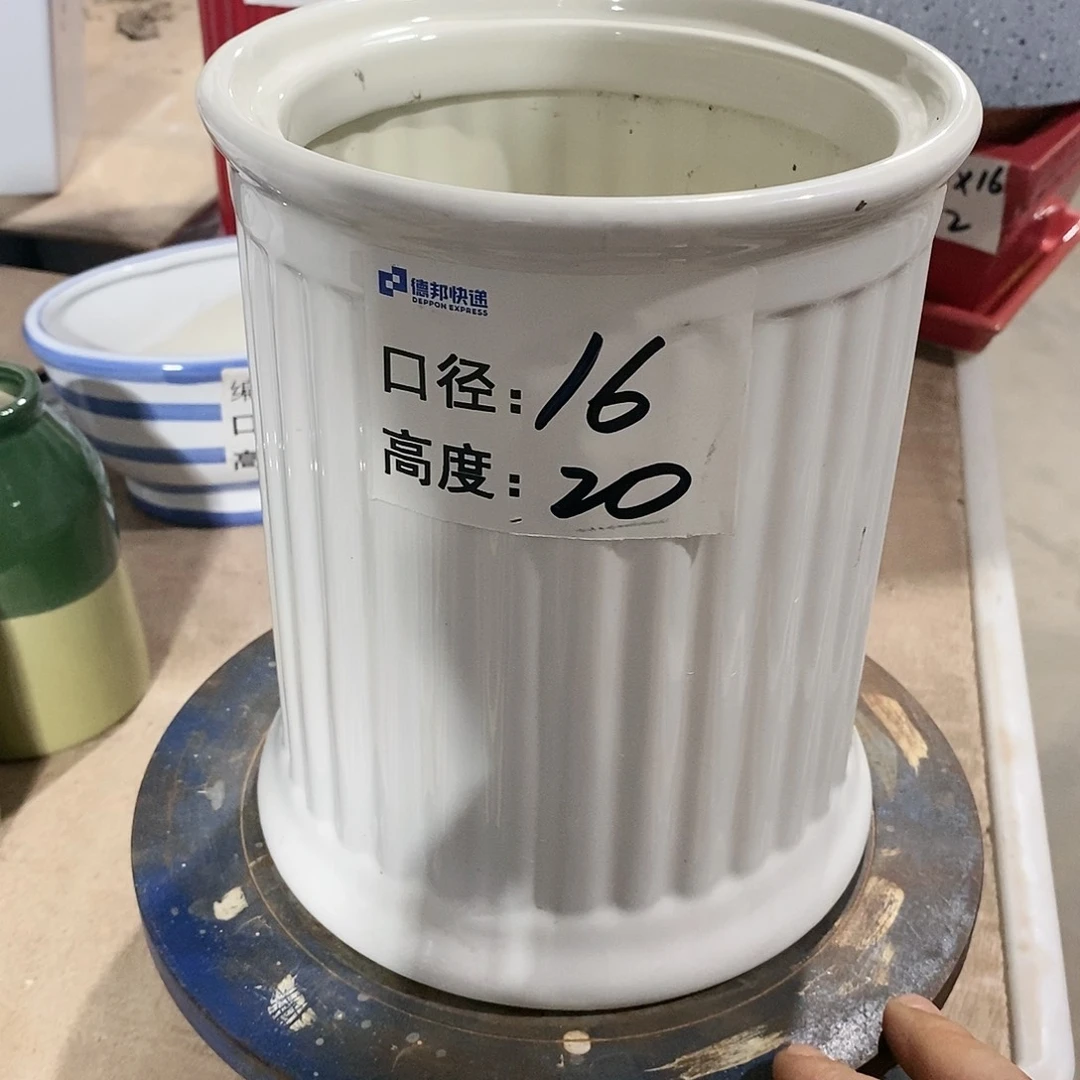 【闪购商品】微瑕花盆-罗马柱16×20-1个白
