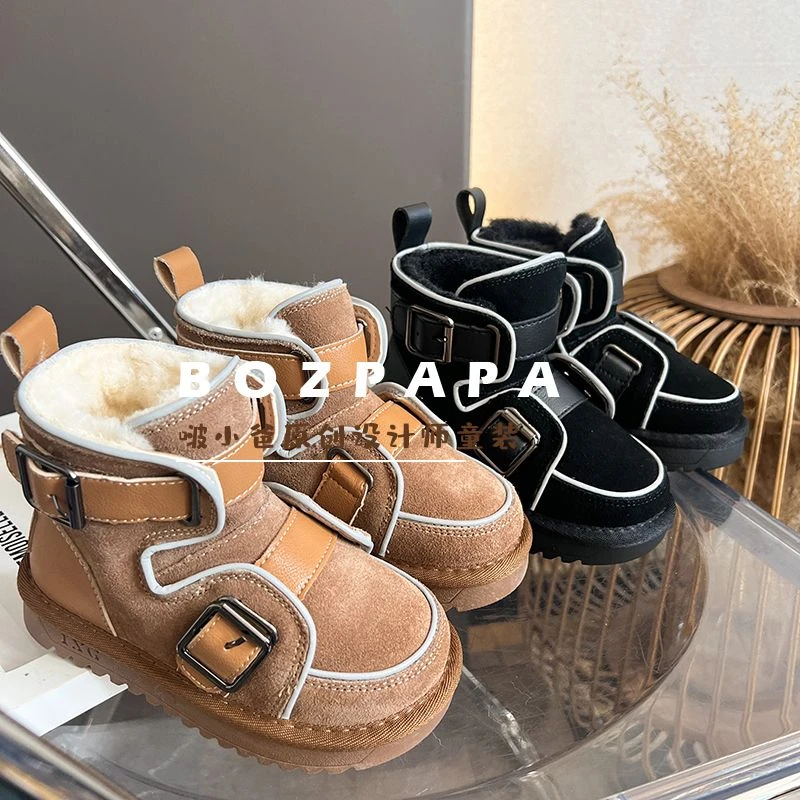 反光条保暖雪地靴儿童