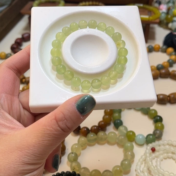 蛇纹石玉未镶嵌手链卡8
