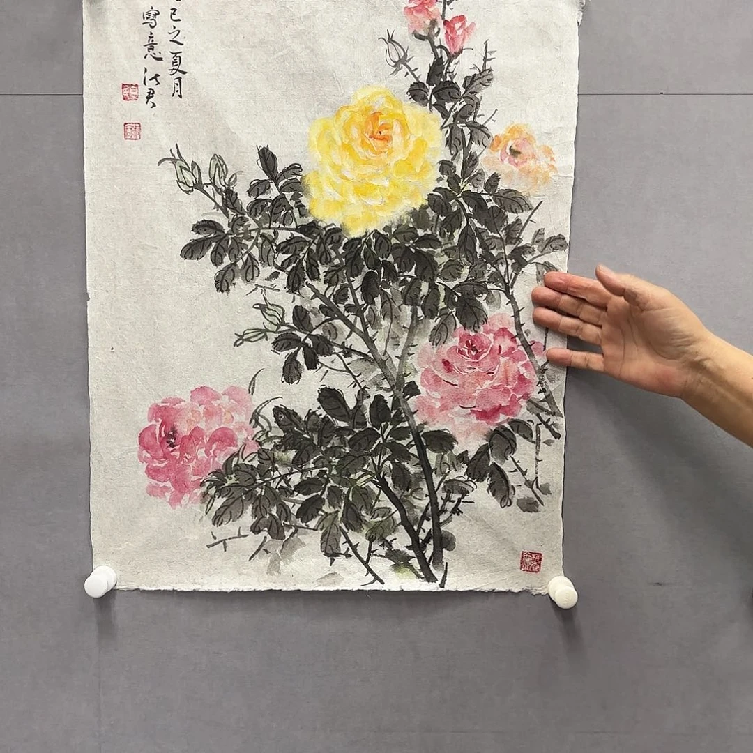 国画艺术家真人手绘