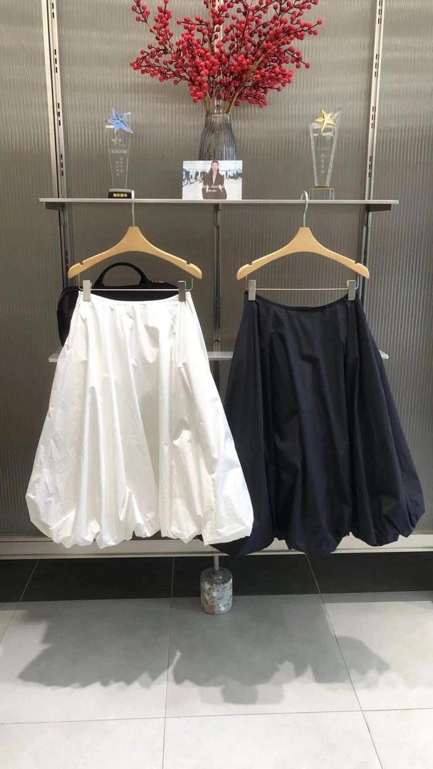 原单25夏新品半身裙夏季短裙A型花苞裙摆5P4D11570半裙短款百搭