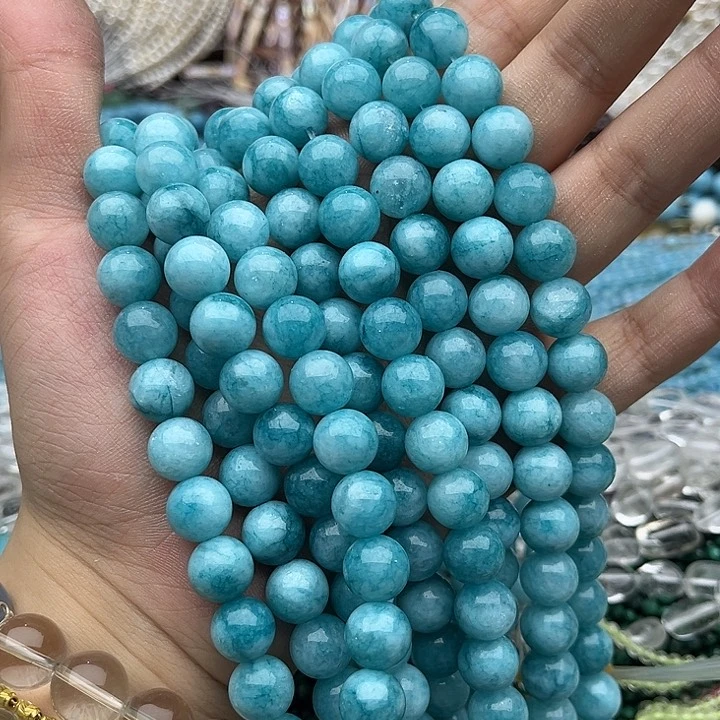 玛瑙/玉髓未镶嵌珠宝半成品2条10mm左右天河石
