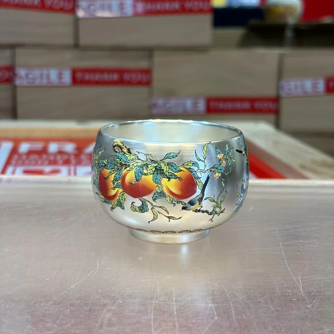 秋香茶具 九桃银主人杯咖啡杯茶杯品茗杯-