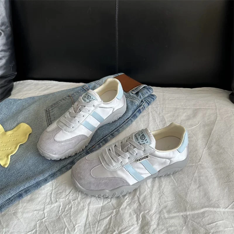 真皮厚底德训鞋女鞋2025春夏爆款时尚休闲百搭运动板1955