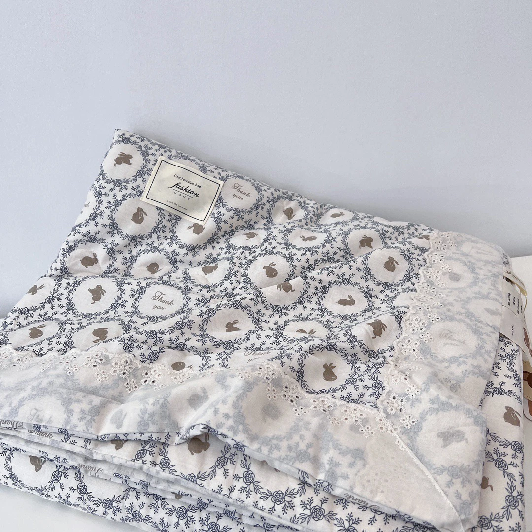 纯棉斜纹夏凉被空调被可机洗全棉夏被