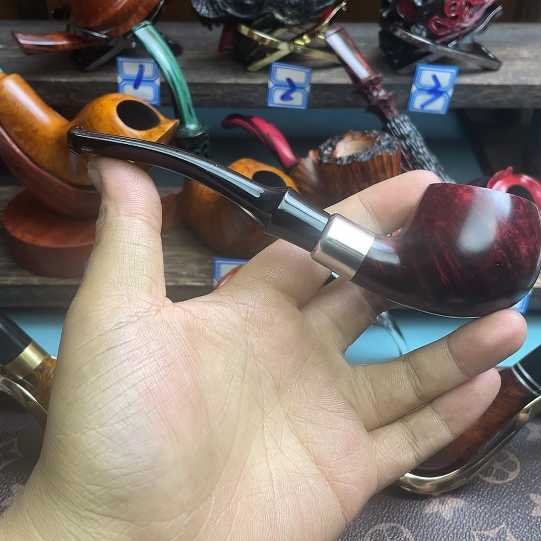 做***人石楠木手工微弯苹果烟斗