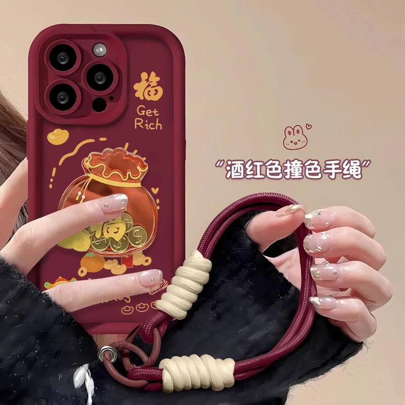 欧克里里新年金币摇摇乐适用苹果16/15promax/13手机壳华为P70小