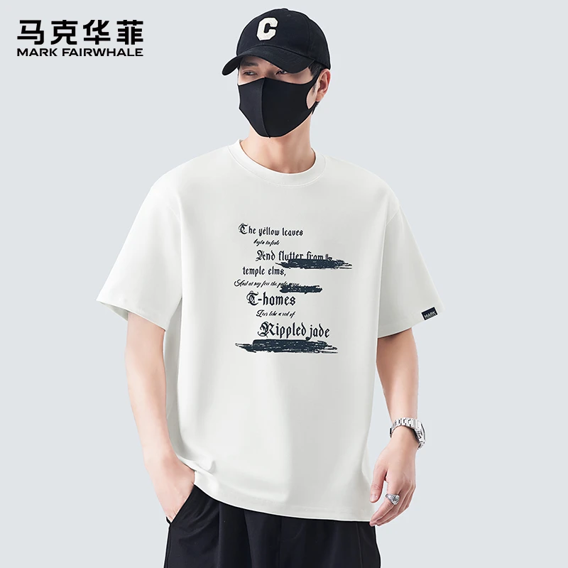 MARK FAIRWHALE/马克华菲潮牌3d立体印花短袖t男夏季薄款短袖体恤