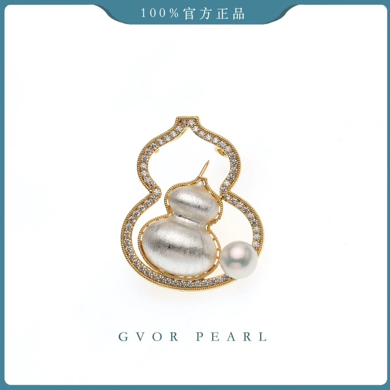 正品 葫芦福禄丨白珍珠胸针 8-9MM C1396