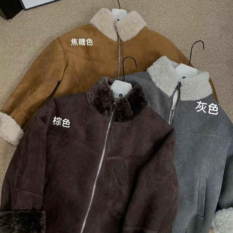 『雨美 Show』6908时尚百搭毛毛拼领外套