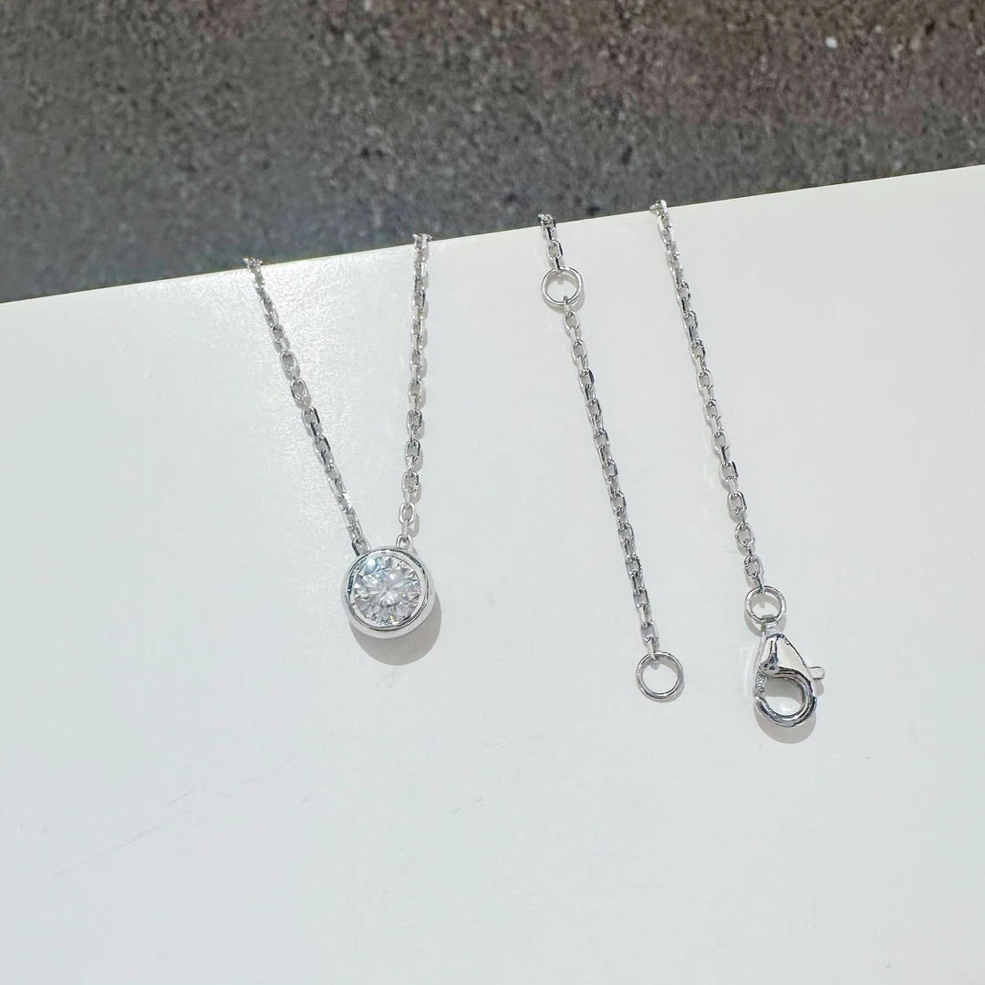 莫桑石真金泡泡项链 简约经典时尚百搭泡泡 精致单颗高级感项链