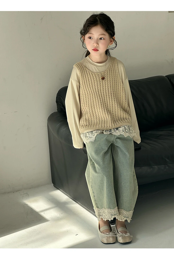 童小乖镂空马甲-T恤两件套装