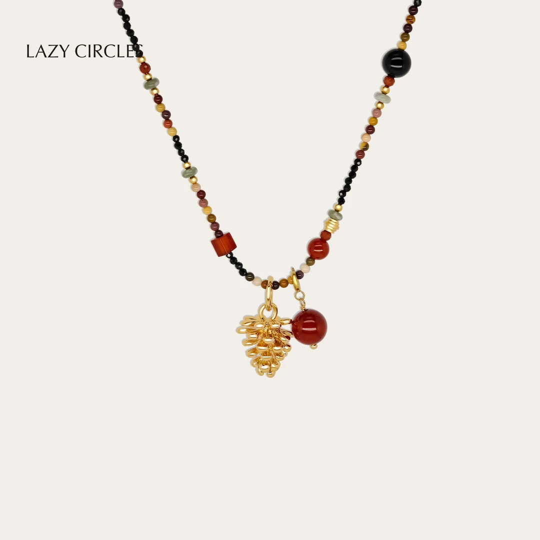 LAZY CIRCLES 合金项链 红运松果大吊坠项链可拆卸坠子
