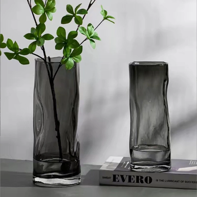 北欧创意特大号玻璃花瓶简约水养富贵竹玫瑰百合家用客厅插花摆件