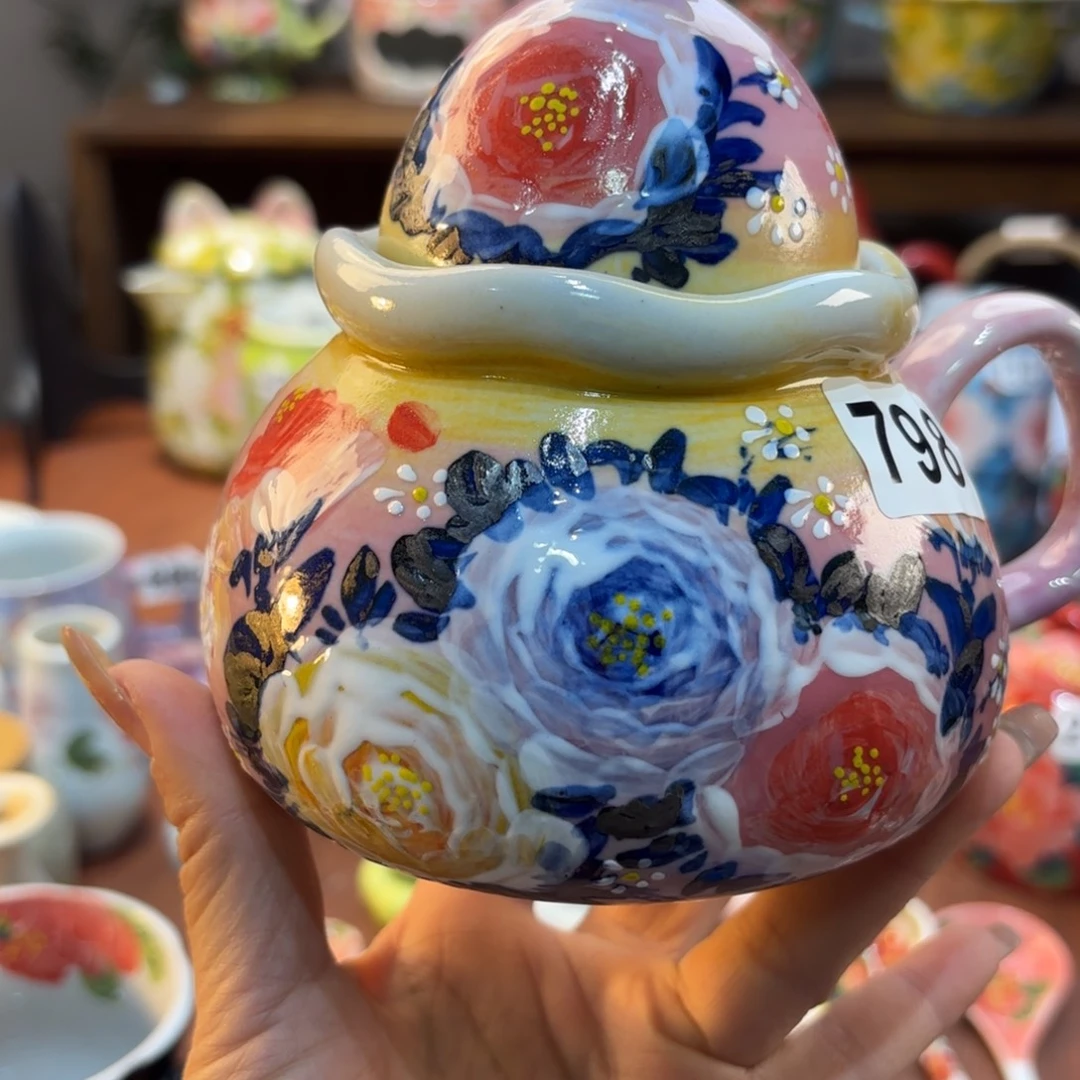 摆件景德镇手绘高温釉下彩陶瓷茶具