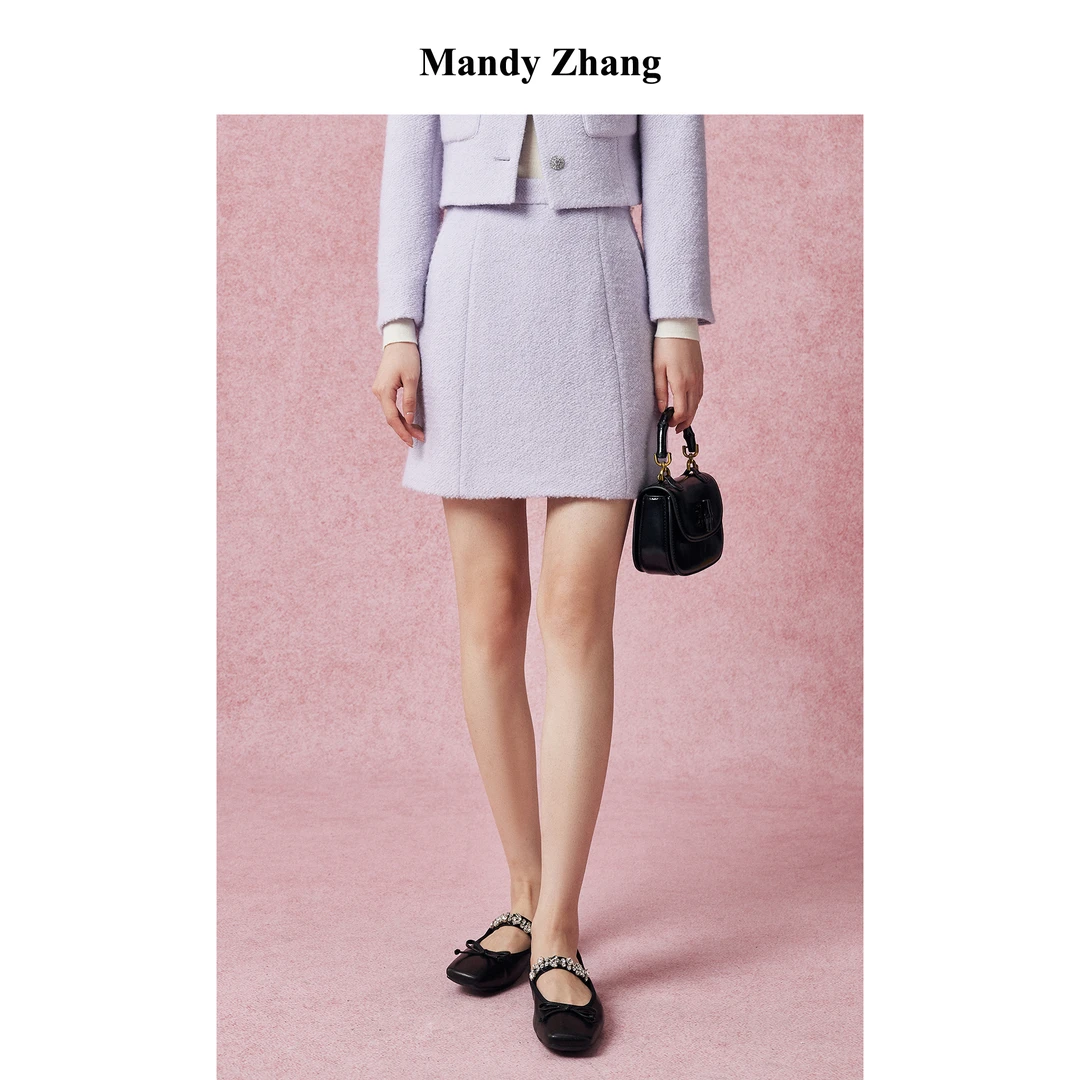 【CC王专属】MandyZhang羊毛小香风半身裙女冬季短裙子MBQ1047
