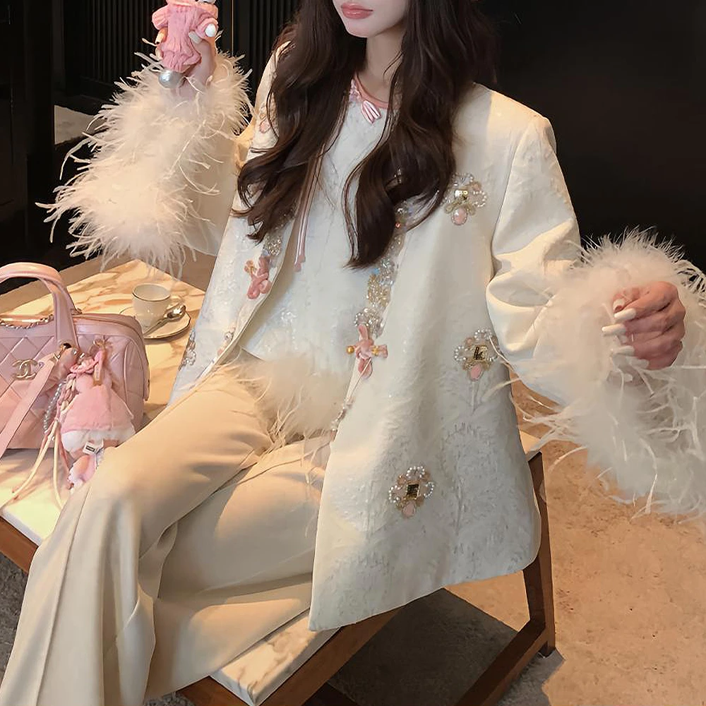 【樱雪琼枝】流苏新中式 90白鸭绒羽绒服~