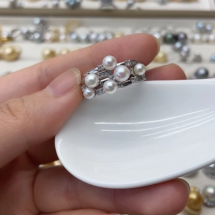 海水珍珠戒指银S925镶嵌