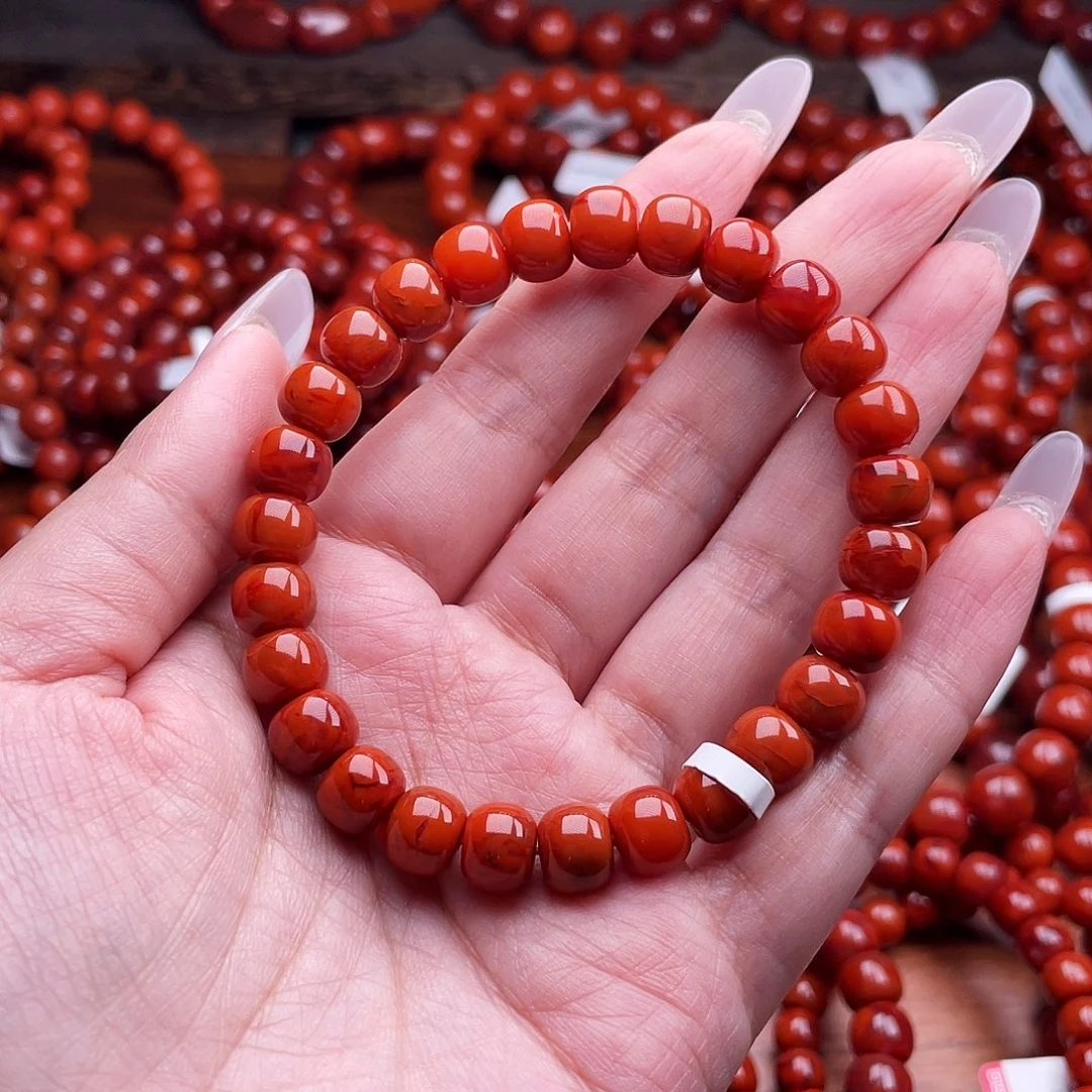 南红玛瑙未镶嵌瓦西手串8mm