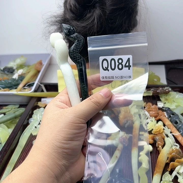 蛇纹石玉发饰合金最****1