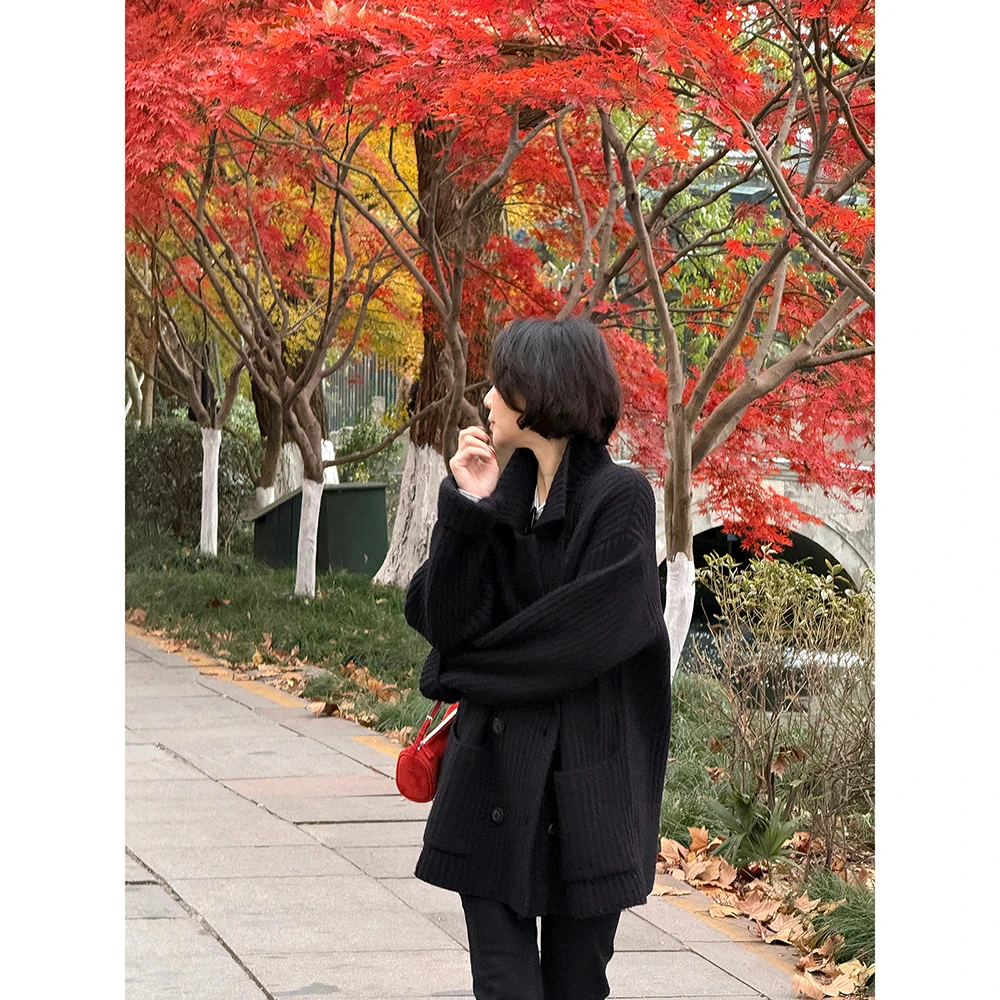 SHIIEELL【琥珀秋光】羊毛针织开衫外套女新款针织上衣Z0737