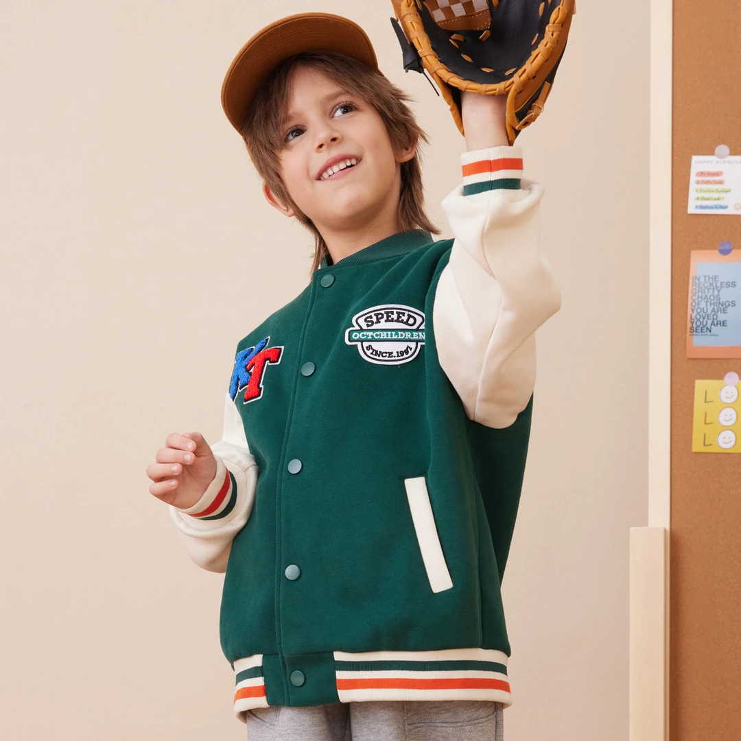 男童棒球服儿童夹克中大童外套刺绣宽松男孩子上衣韩牌SU12431501