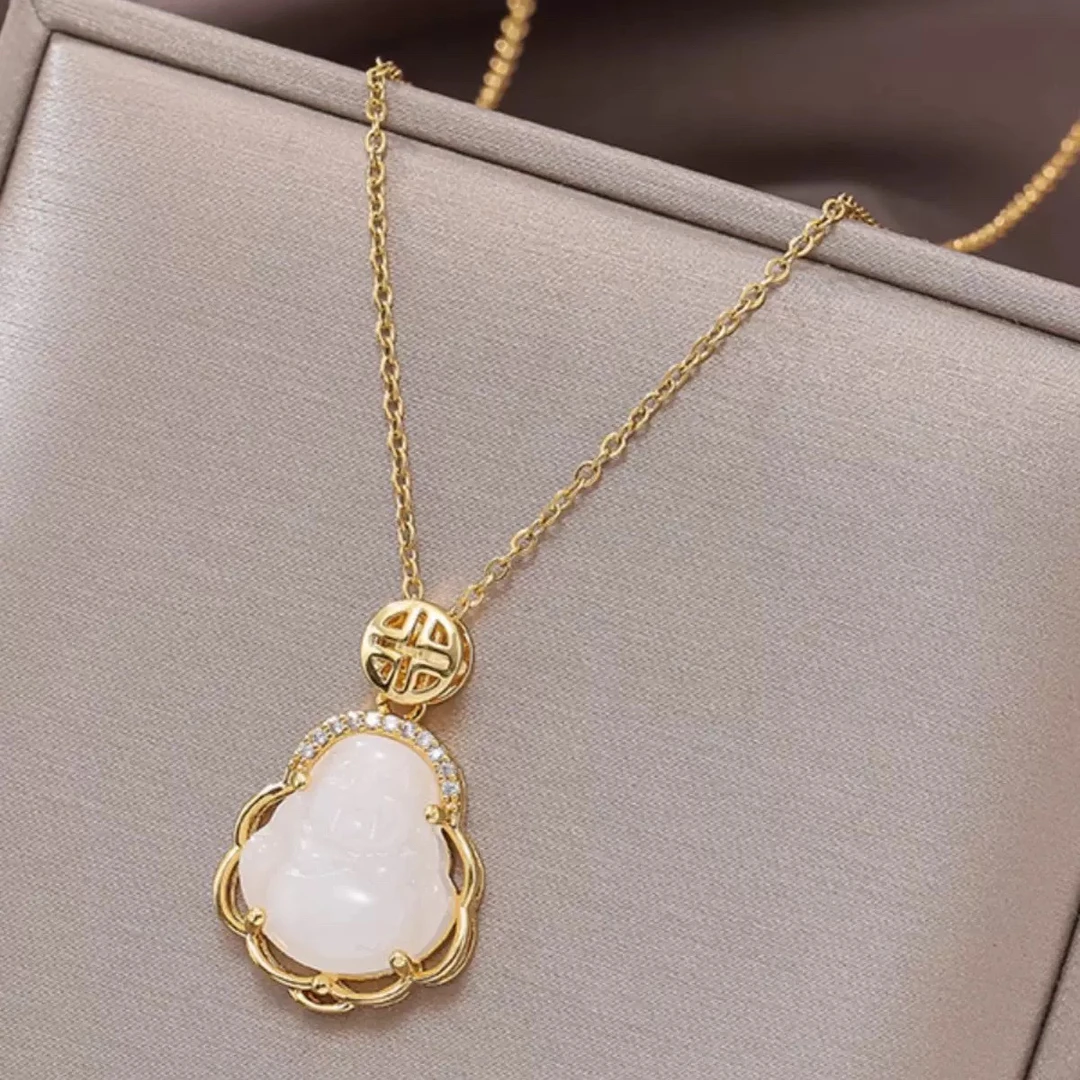 钛钢锆石项链 Moonlight大肚佛佛公项链【321】轻奢百搭时尚素款