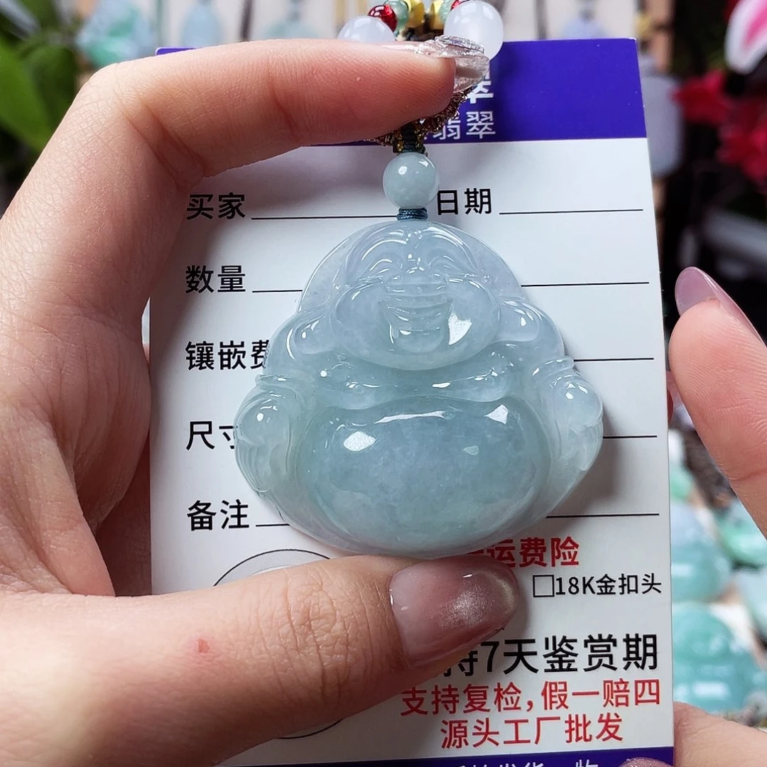 火***箭翡翠未镶嵌颈饰佛公