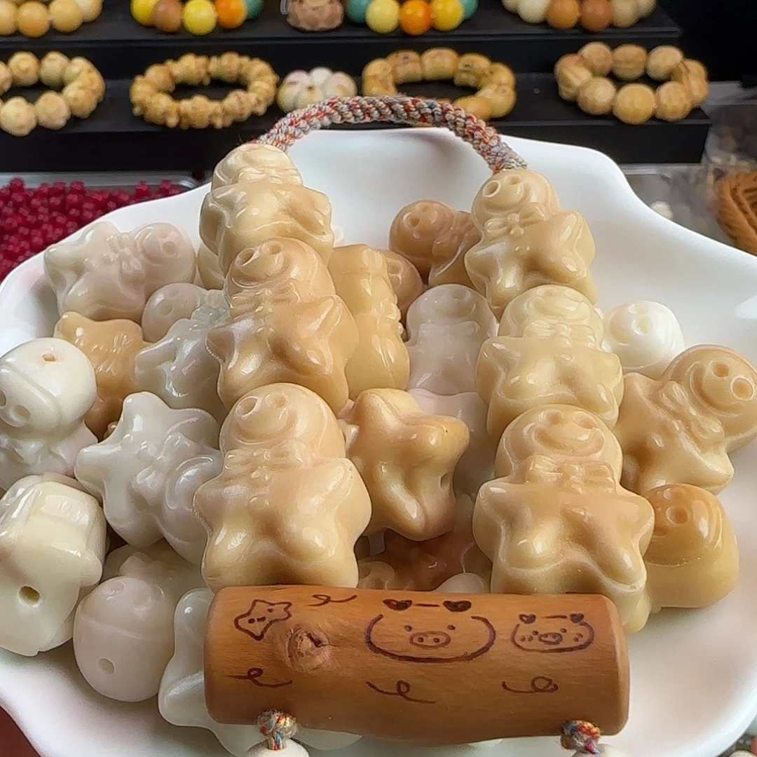 菩提根/象牙果手串全品双面姜饼人10颗