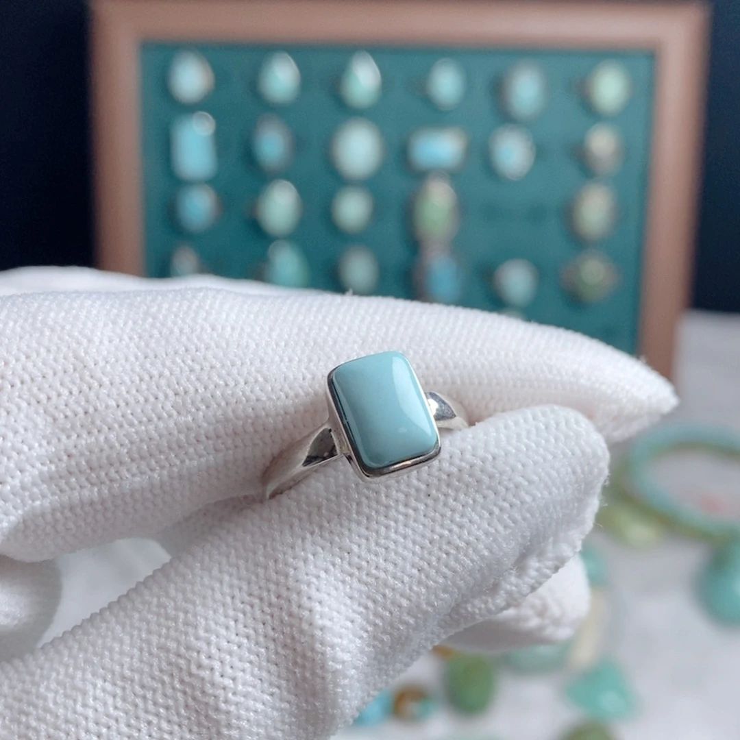 绿松石珠宝奇石银S925镶嵌袁*