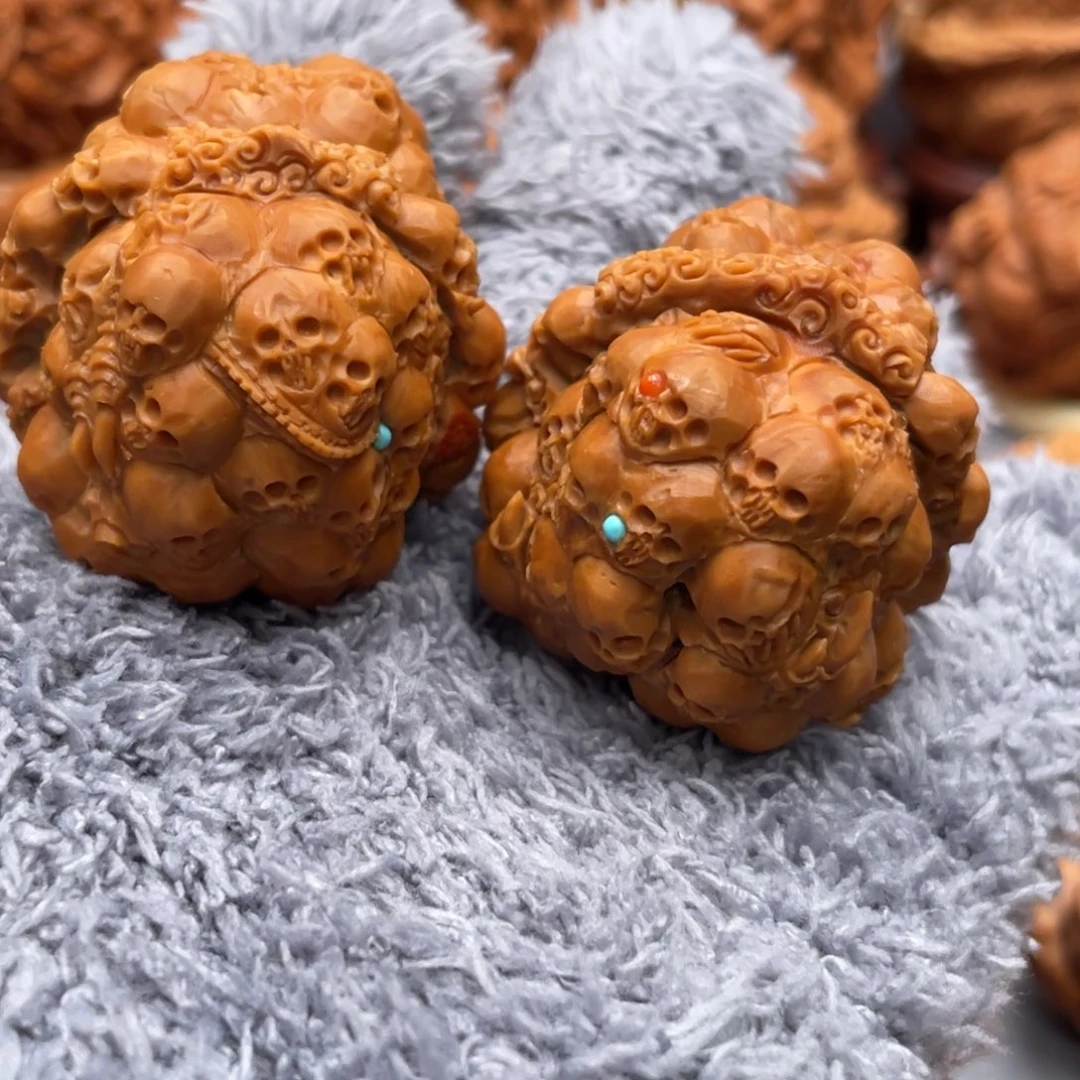 手串/手链核桃艾**森骷髅蛤蟆头核桃雕刻