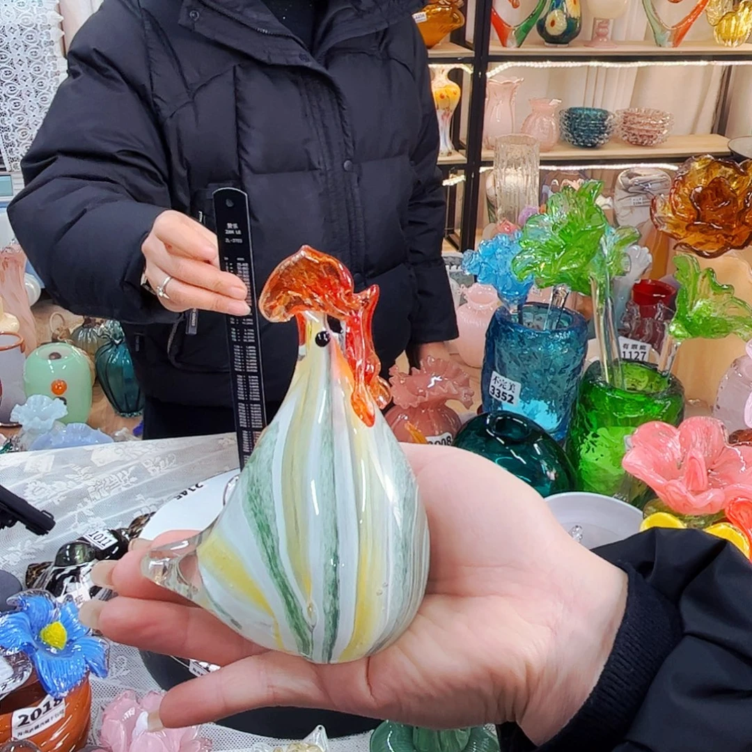 公鸡家悦美居琉璃摆件不完美