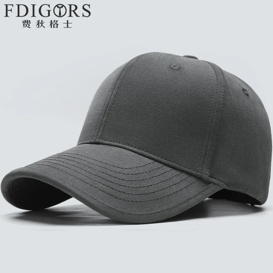 FDIGORS方圆脸帽子男款冬高级感加宽帽檐硬顶鸭舌帽加大版棒球帽