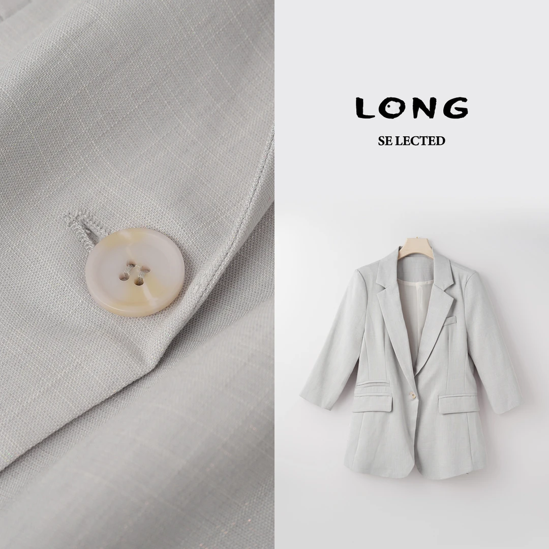 Q3378【特价-占单者限购】质感西装简约翻领袖口纽扣时尚感21826