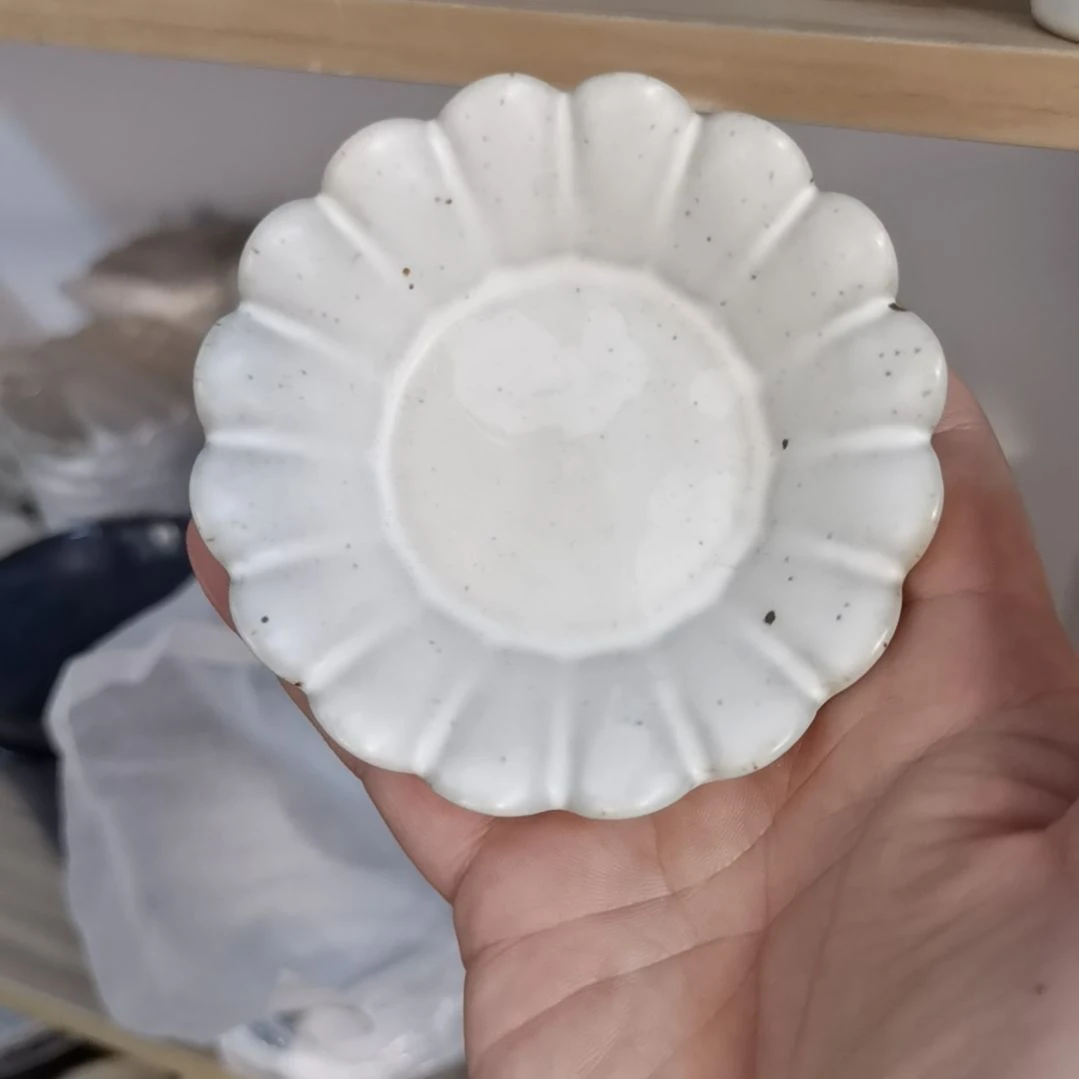 瓷片正品粗陶料碟两个一组