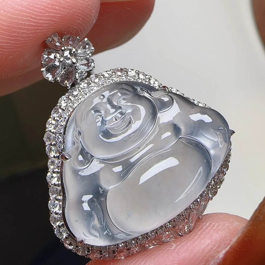 翡翠18K金镶嵌颈饰天然翡翠