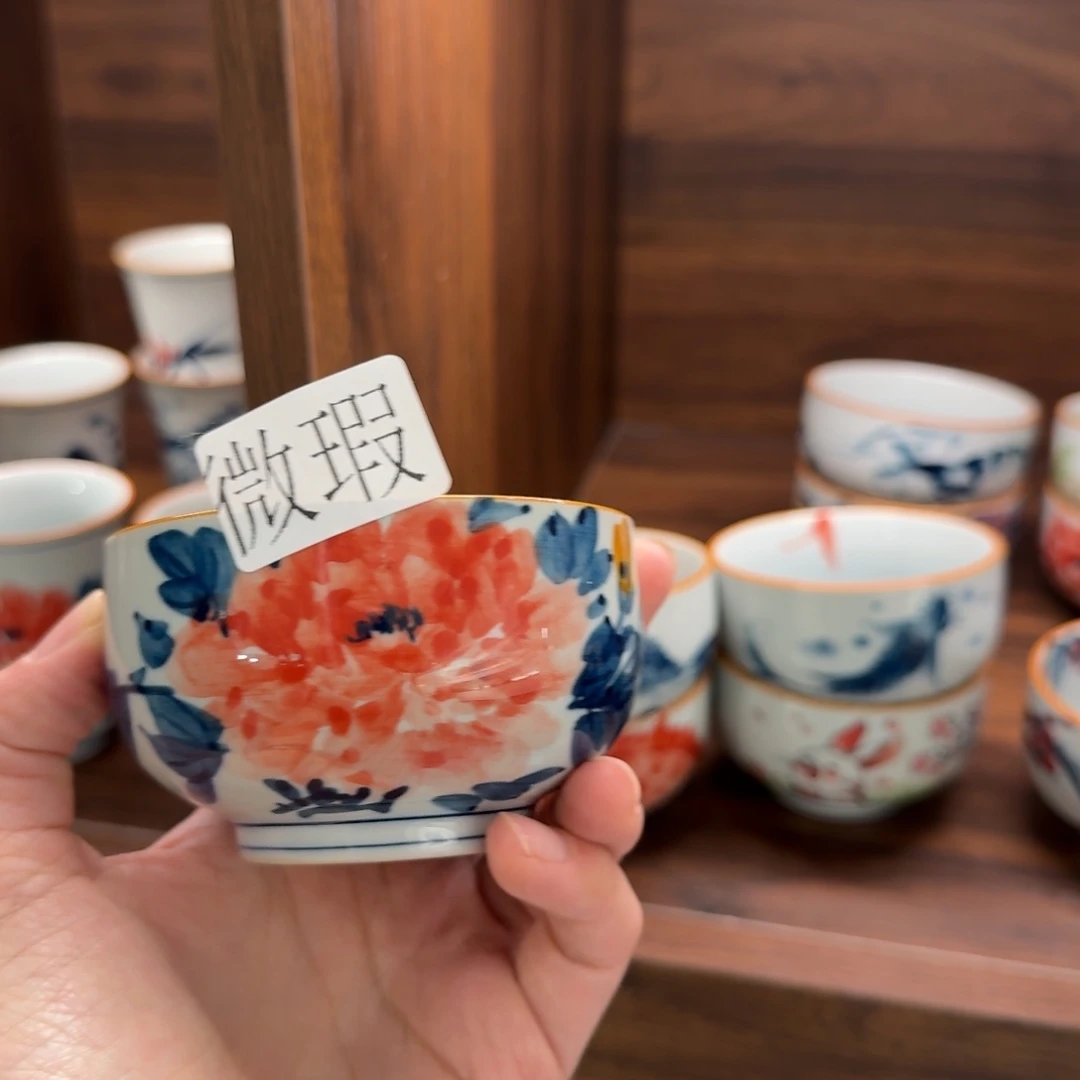 釉下手绘茶具微瑕