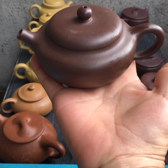 紫砂茶壶紫泥柿园180豪升左右