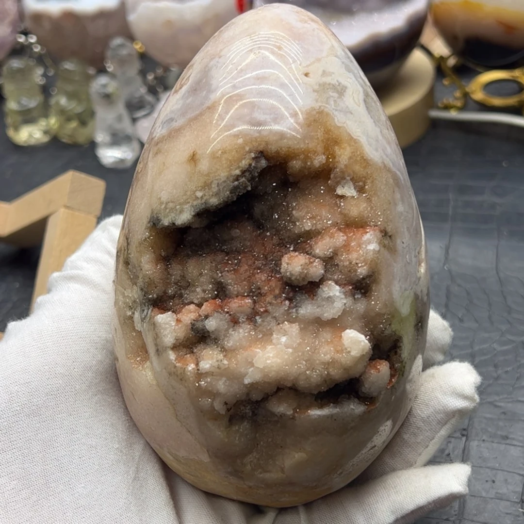 珠宝半成品未镶嵌水晶粉啵啵龙蛋100