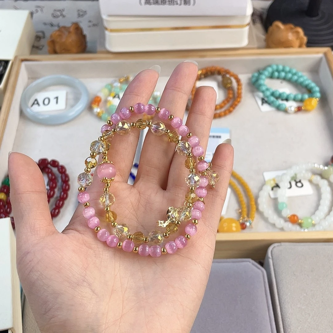 针钠钙石手饰银S925镀金镶嵌