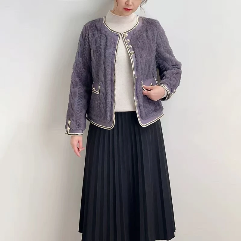 191中长款厚款宽松型圆领毛呢外套短款秋冬女装百搭秋季